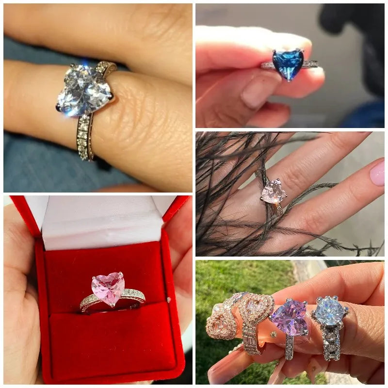 Huitan Luxuriöser Herzförmiger Verlobungsring 💍✨
