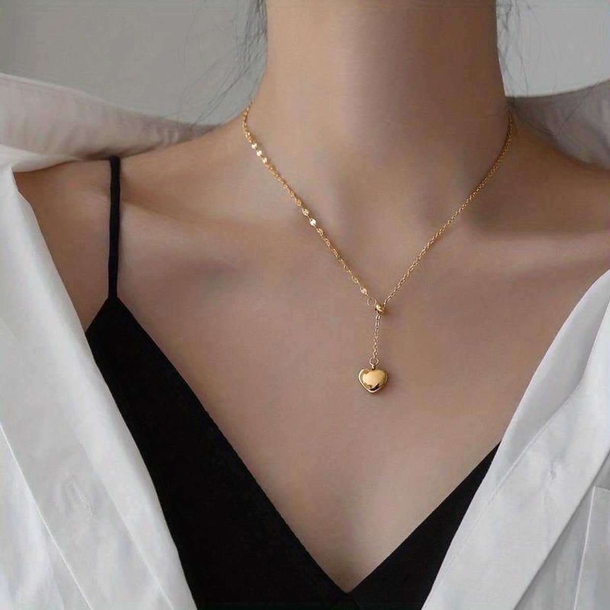 18K Vergoldete Herz-Anhänger Halskette 💛✨