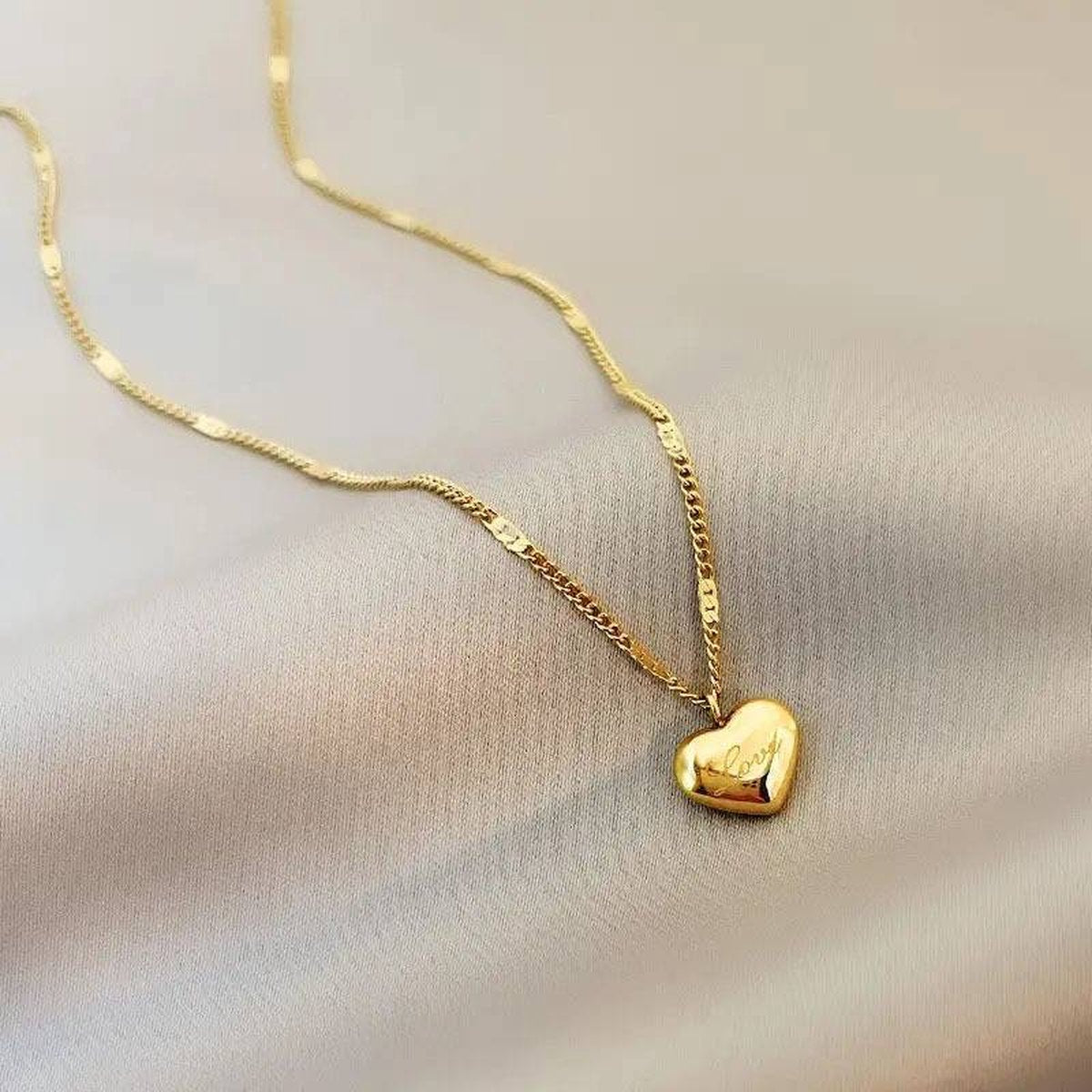 18K Vergoldete Herz-Anhänger Halskette 💛✨