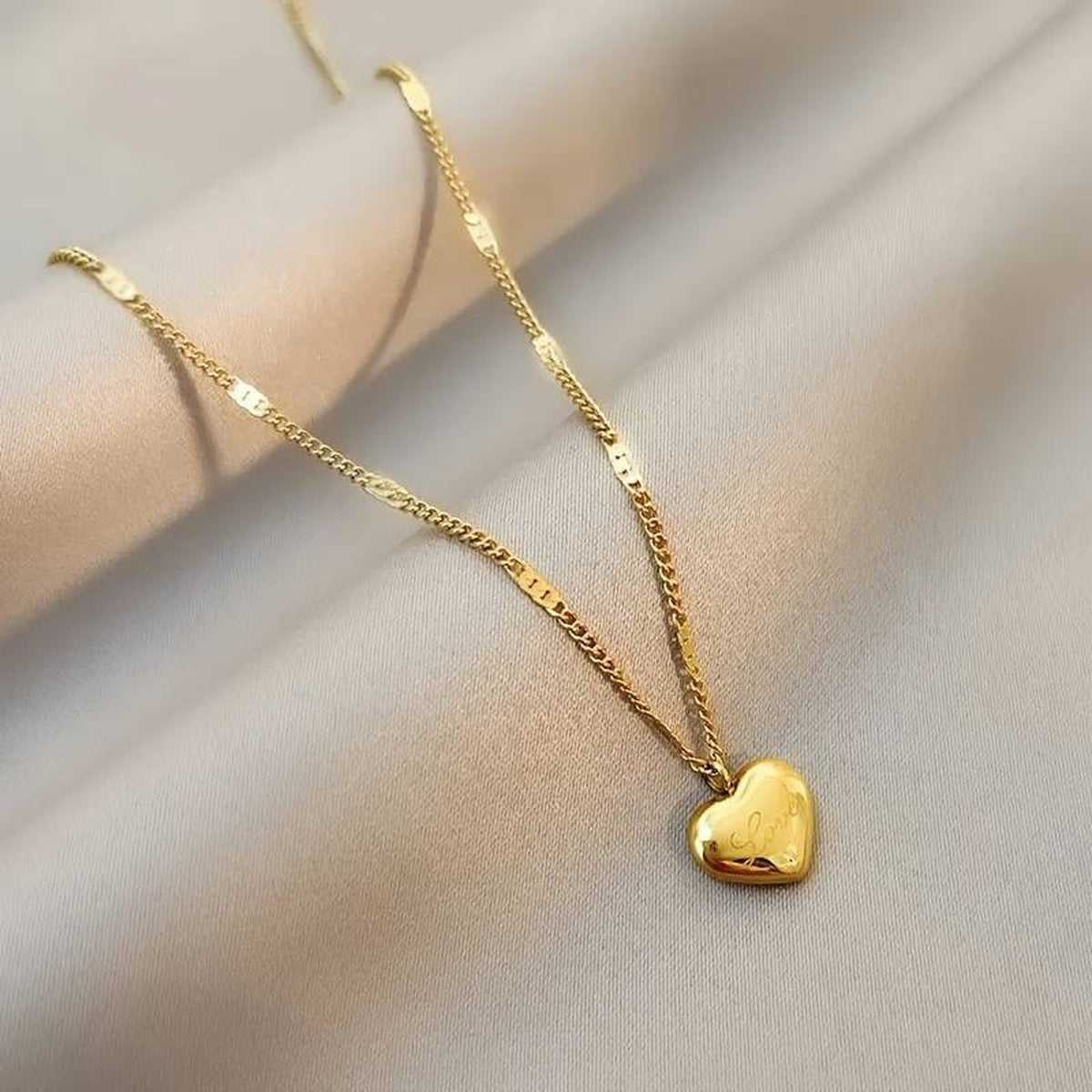 18K Vergoldete Herz-Anhänger Halskette 💛✨