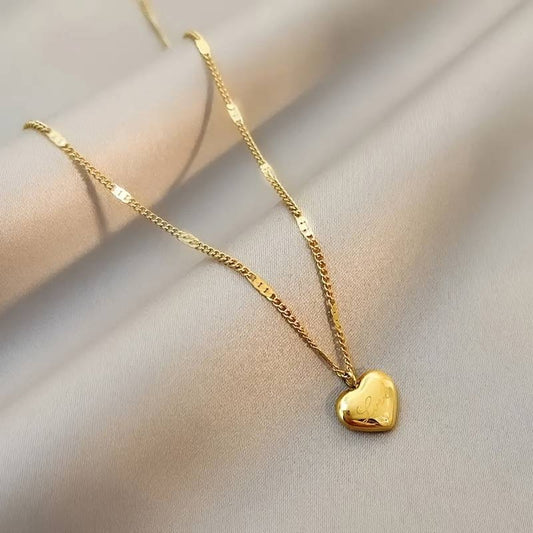 18K Vergoldete Herz-Anhänger Halskette 💛✨